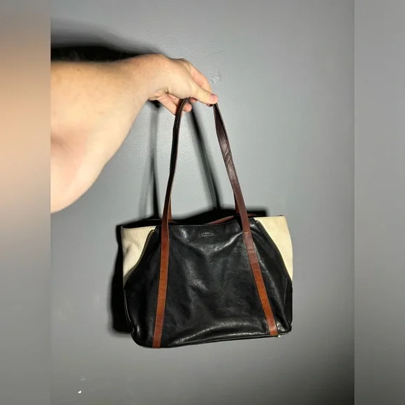 Fossil Gwen Side Zip Shopper Tote in Goat Hide Leather - Picture 1 of 10